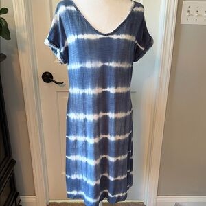 Navy Tie-Dye T-shirt Dress